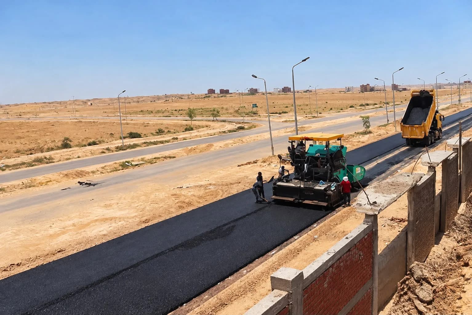 Paving along the district roads