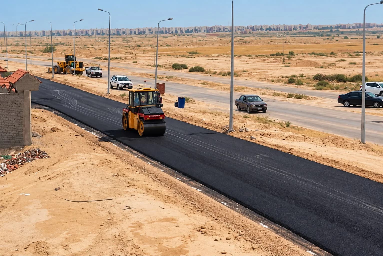 Compacting the new road